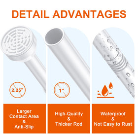 TEECK shower rod anti-slip silicone ends protect walls