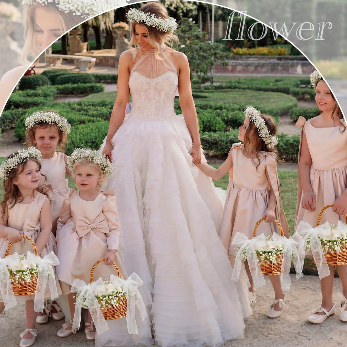 Teecyhooo artificial baby breath flowers enhance delicate basket detail.