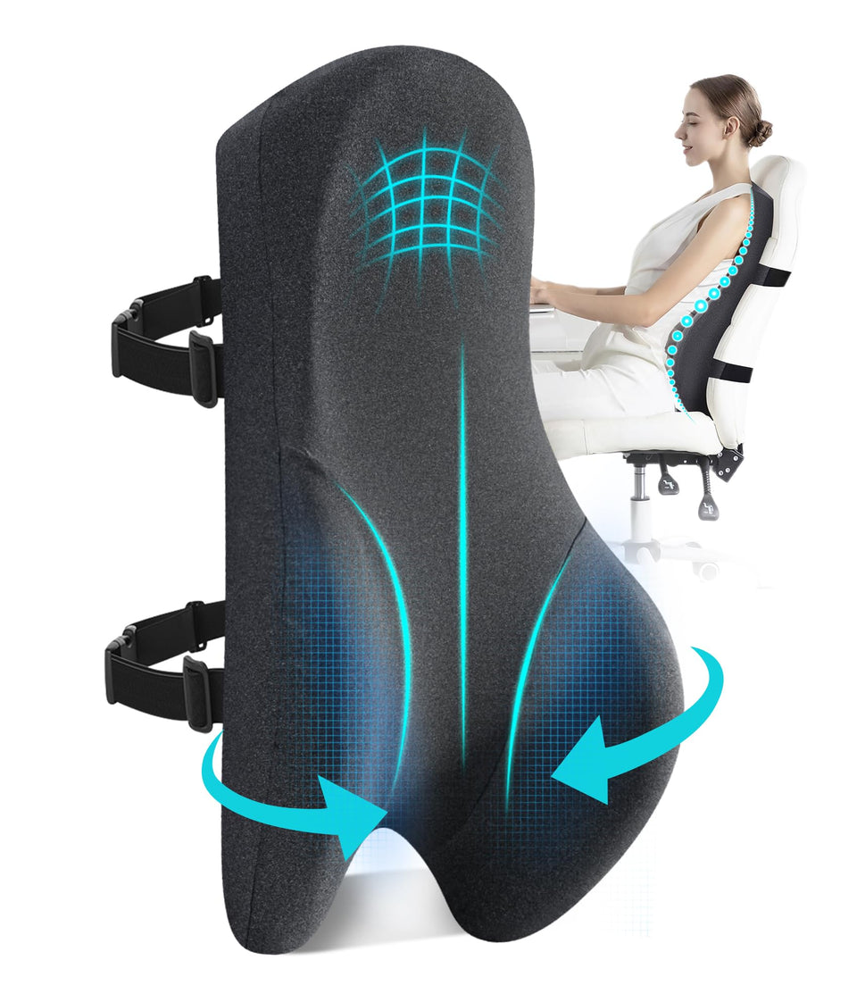 Teemour high back support pillow on an office chair for ergonomic alignment.