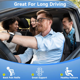 Teemour lumbar pillow durable cover protects upholstery while driving.
