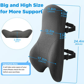 Teemour memory foam lumbar pillow contours the spine for comfort.
