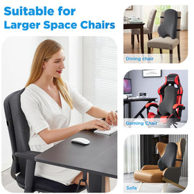 Slim lower back area reduces bulk for chair space.