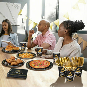 Teenyyou Law Grad knives: gold disposable utensils for easy serving