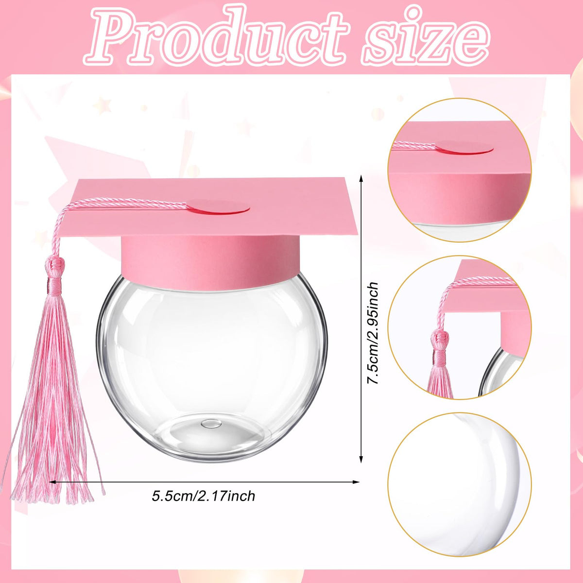 Transparent pink jar showing contents with pink cap by Teenyyou