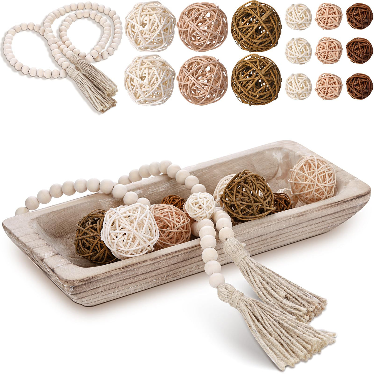Teenyyou wood dough bowl centerpiece for rustic dining room decor.