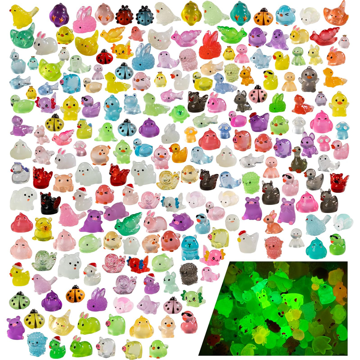 Teenzee 210pcs mini resin animal duck for tiny scenes and dollhouse landscaping.
