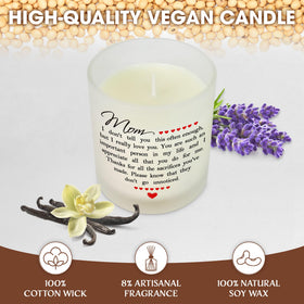 TEEZWONDER mom gift vanilla-lavender candle creates soothing Mother's Day ambience.