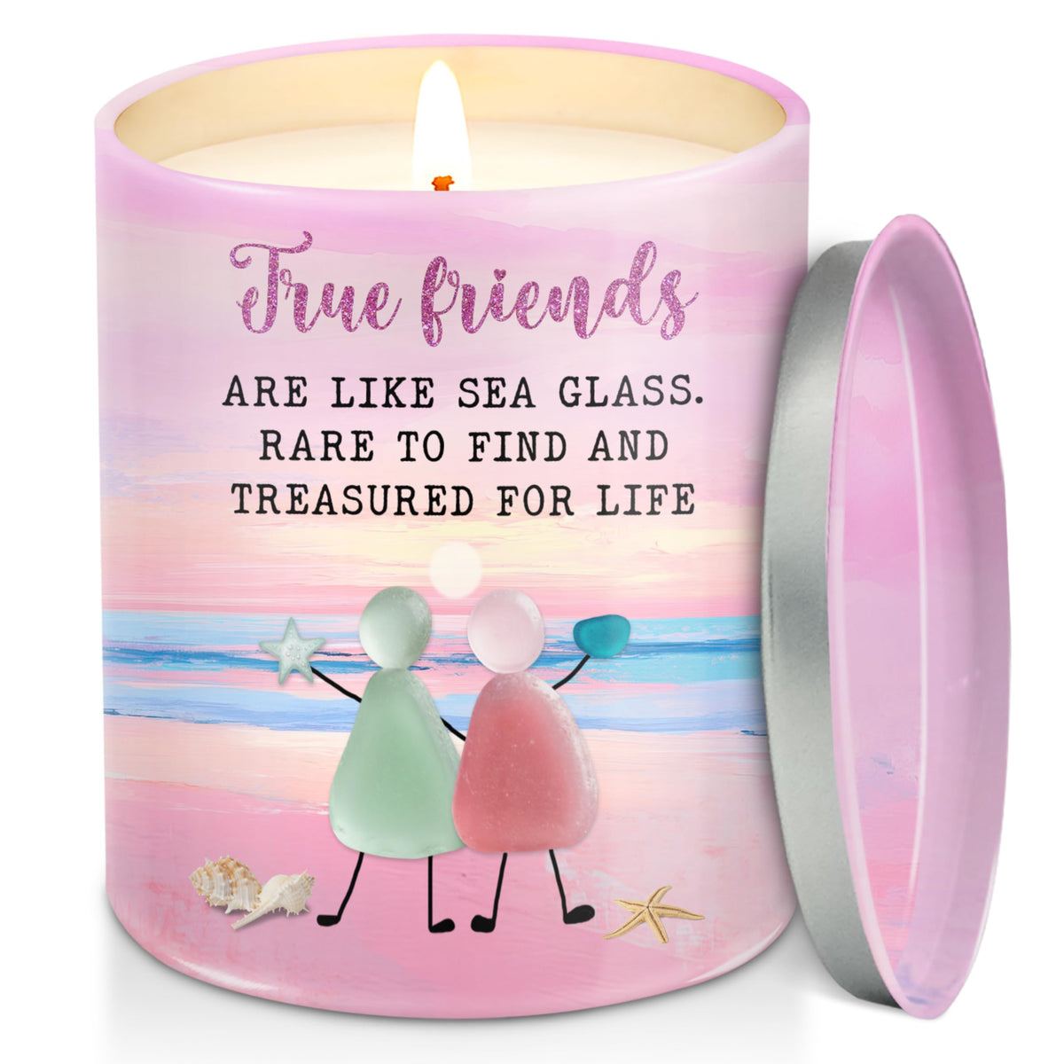 TEEZWONDER best friend candle front view, ideal birthday gift for her friendship