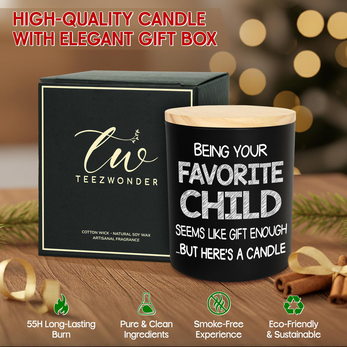 TEEZWONDER Dad Gift Vanilla Lavender 10oz candle for relaxing spaces