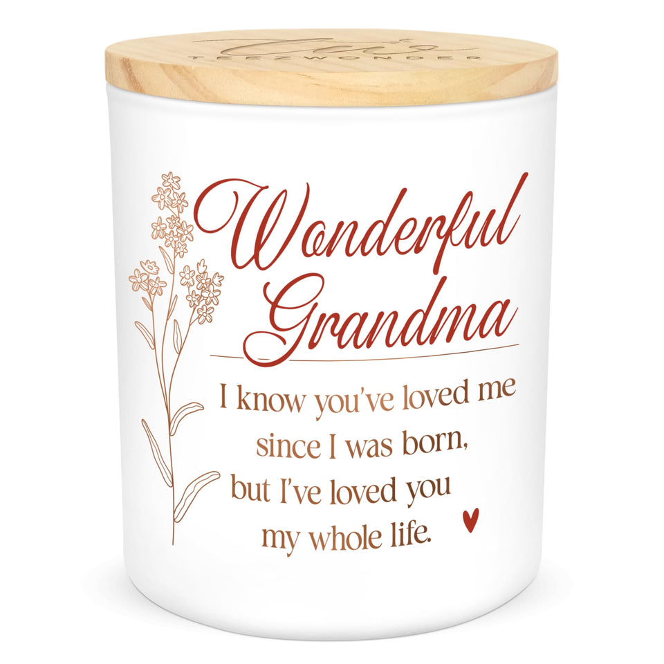 TEEZWONDER grandma candle closeup with vanilla lavender aroma for cozy evenings.