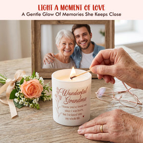 TEEZWONDER greeting card included with grandma candle gift.