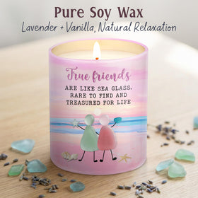 TEEZWONDER lavender vanilla candle sea glass design enhances decor