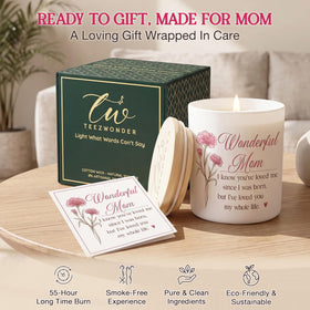 TEEZWONDER candle with 55-hour burn time for lasting fragrance