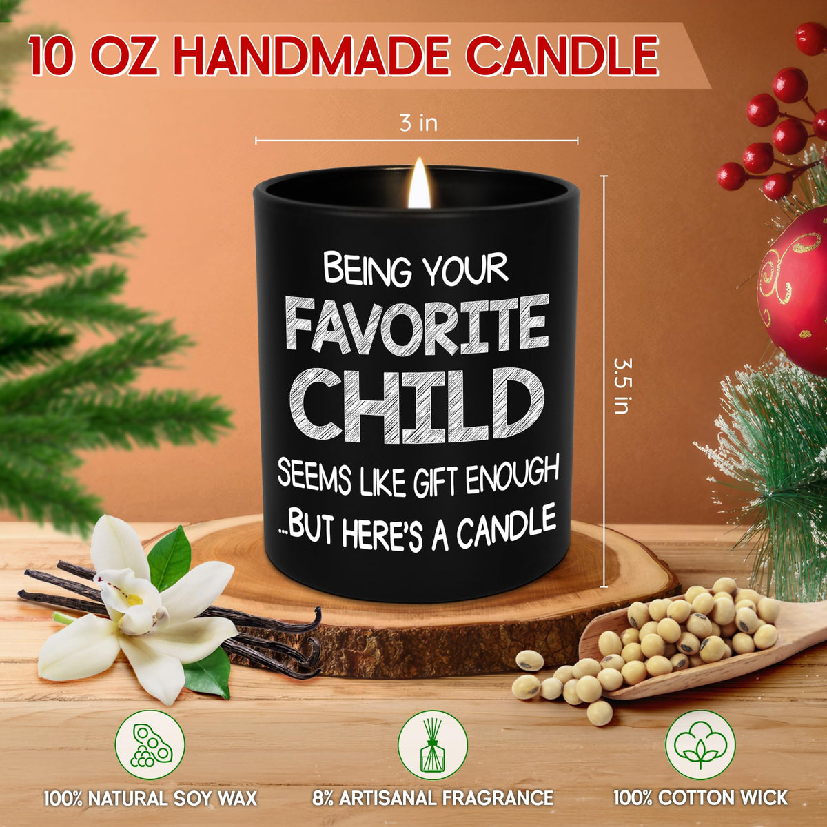 TEEZWONDER Mom Gift Vanilla Lavender 10oz candle expresses warm appreciation