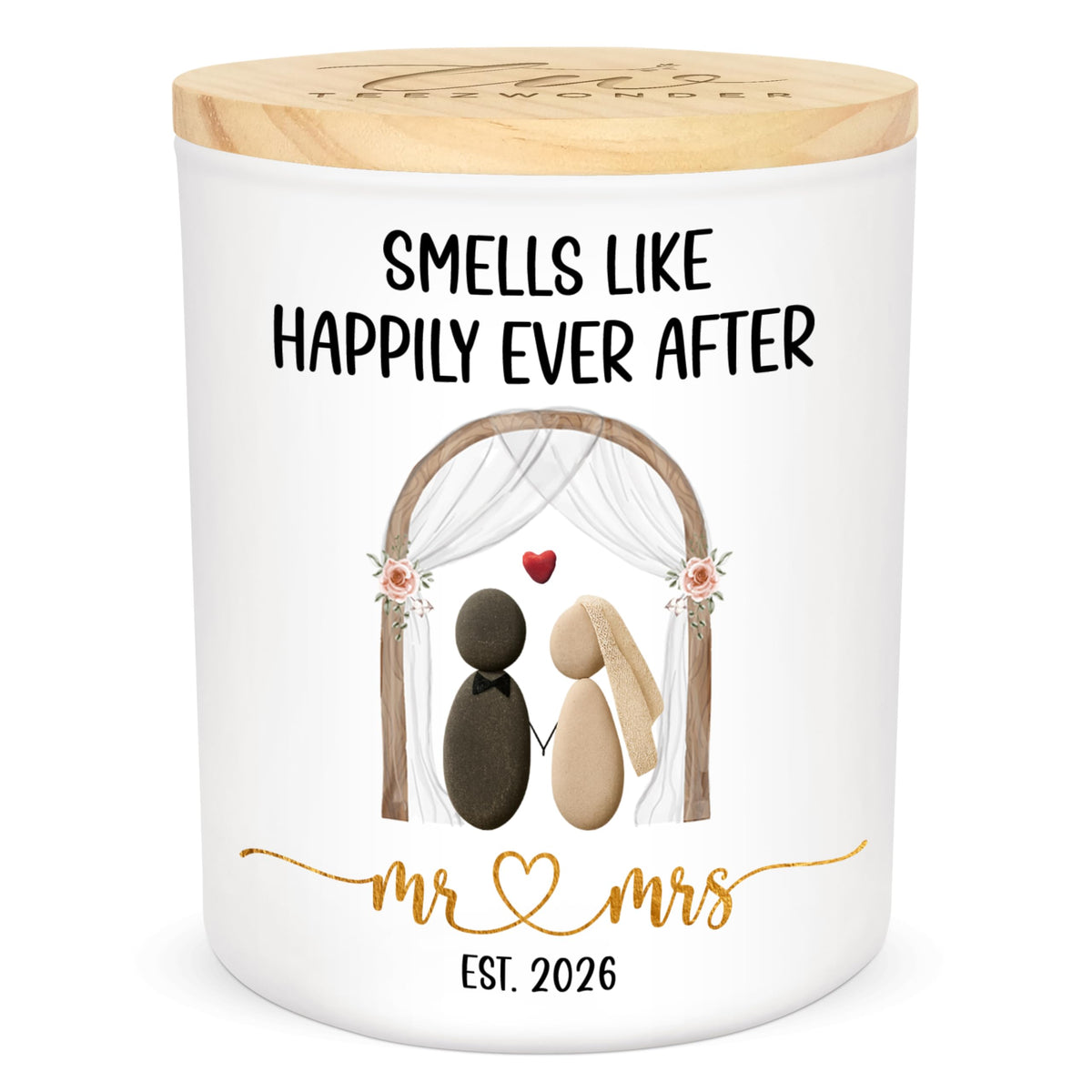 TEEZWONDER Mr & Mrs 2026 scented candle for a memorable wedding gift