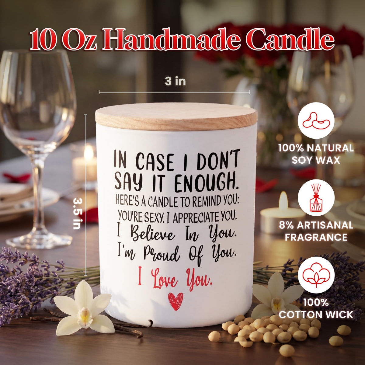 TEEZWONDER Vanilla Lavender candle packaging ready for gifting