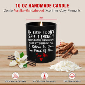 TEEZWONDER Vanilla Sandalwood candle wick detail highlighting cotton wick for clean burn.