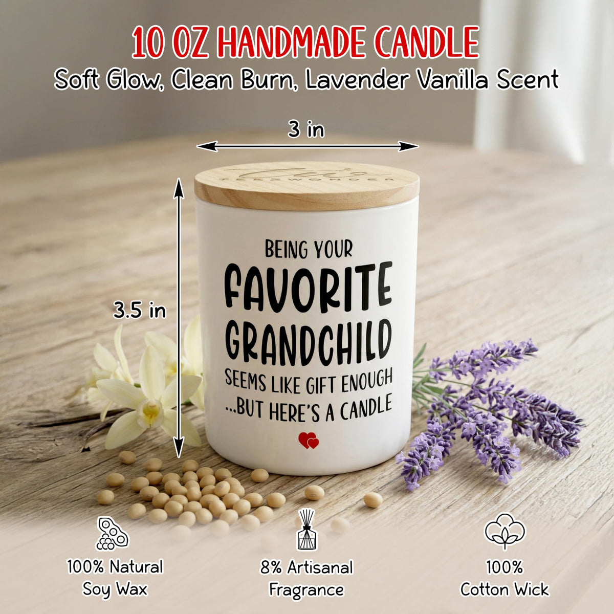TEEZWONDER vegan-soy-candle-vanilla-lavender-10oz offers long-lasting fragrance for any room.