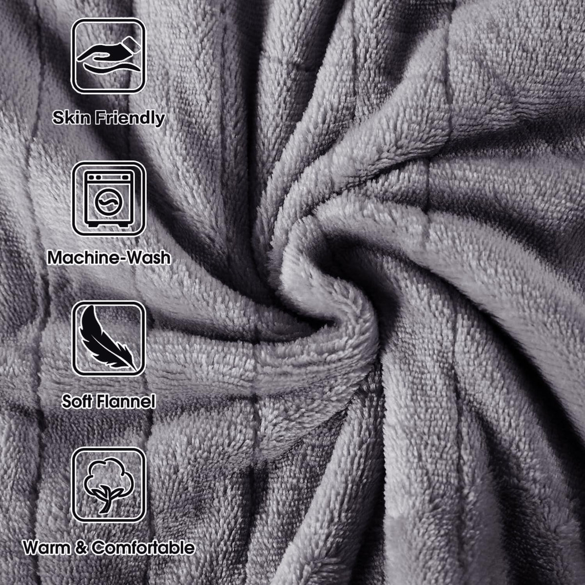 Tefici blanket throw with 10-foot cord enables flexible placement