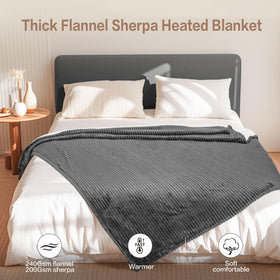 Tefici heated blanket throw on couch ready for a cozy movie night