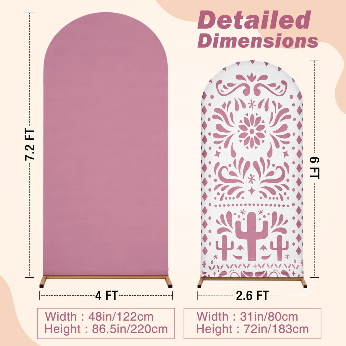Tegeme 6ft rose red arch cover backdrop for compact venue setups.