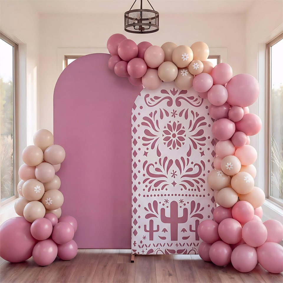 Tegeme 7.2ft rose red arch cover backdrop for vibrant fiesta decoration.