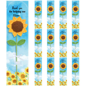 Tegeme crochet sunflower 12-inch bouquet for desk decor and gifting.