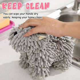 Tegeme grey-pink dog towels pack, adds playful décor.