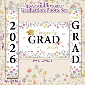 Tegeme vertical wildflowers banner A for classroom or party decor