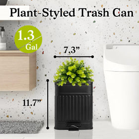 Tegneo rust-proof stainless steel trash can in black designed for humid spaces.