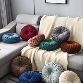 Teieas round cushion complements sofa, bed, or car seat with subtle charm.
