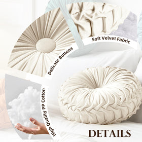 Teieas olive round pillow used as car decor for subtle elegance