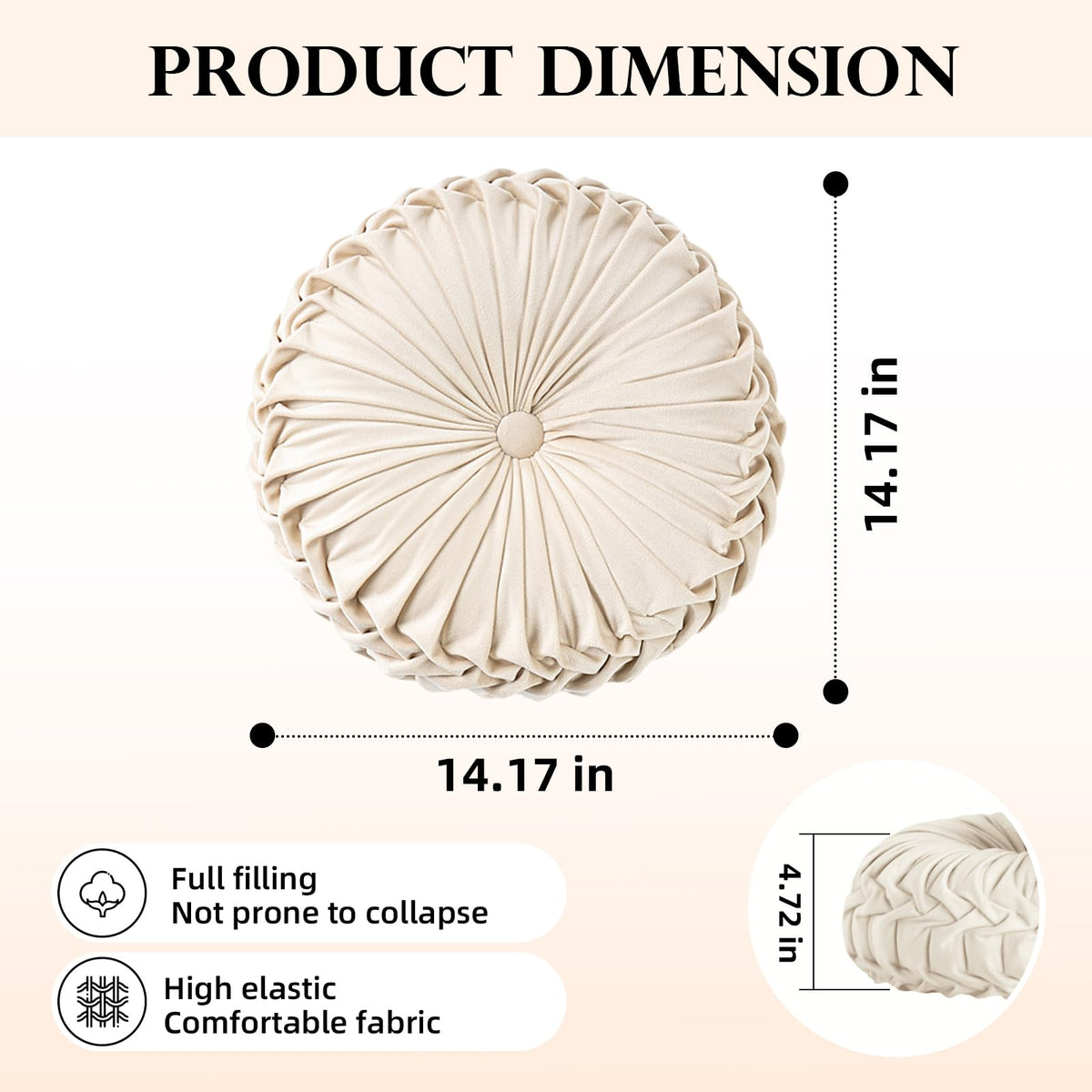 Teieas velvet round pillow accents car interior styling