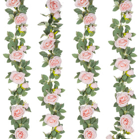teldrassil pink rose vine 6.5ft garland for wedding backdrops