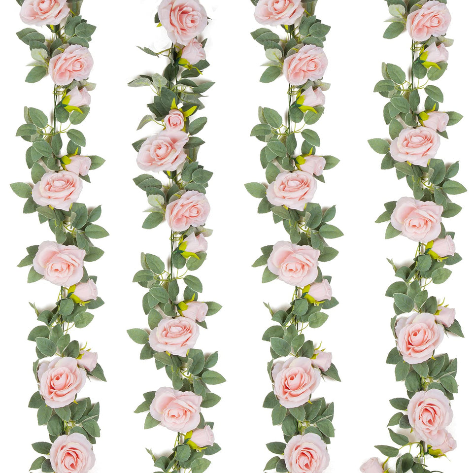 teldrassil pink rose vine 6.5ft garland for wedding backdrops