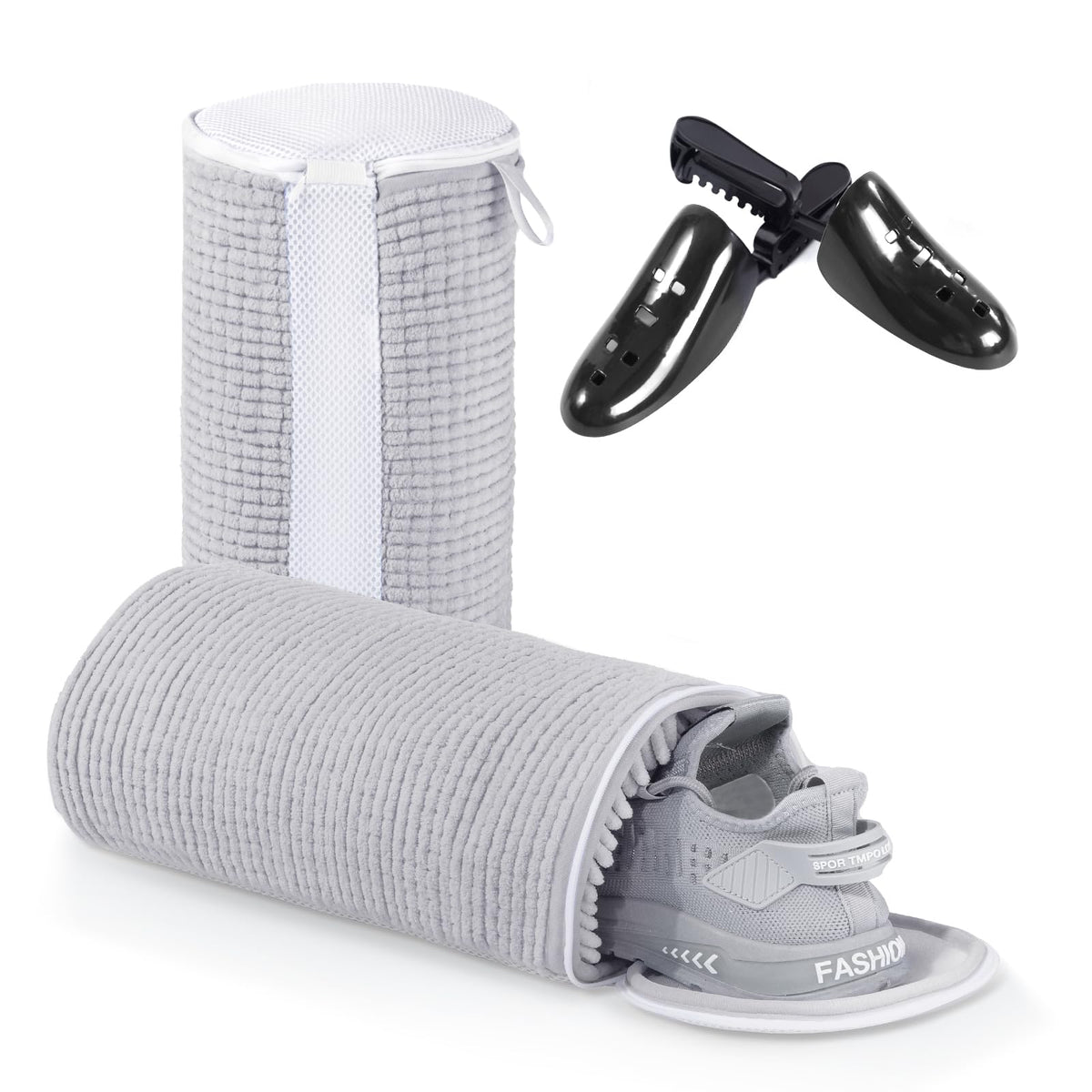 Teletrogy 360-wrap shoe bag protects sneakers during machine washing.