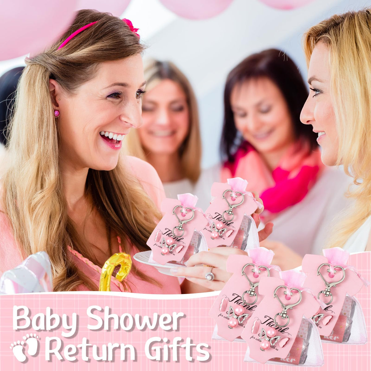 Teling pink baby shower gift set bundles party favors beautifully.