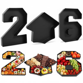 Tellingyou 2026 graduation number tray with digit 2 for elegant snack displays