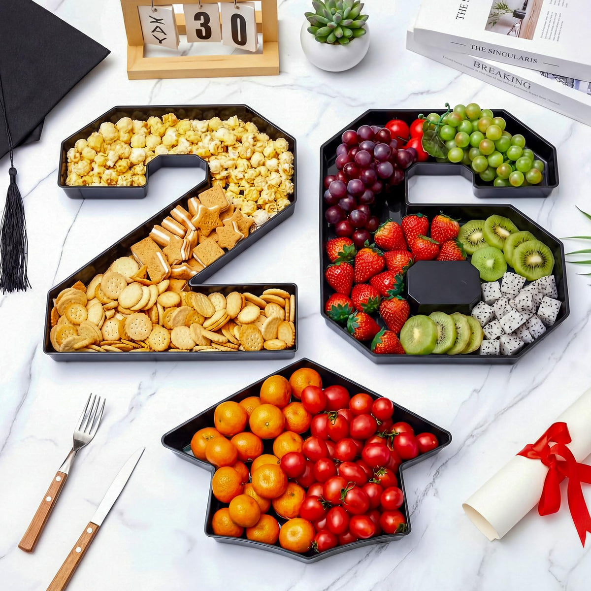 Tellingyou 2026 graduation number tray with digit 6 for eye-catching centerpieces