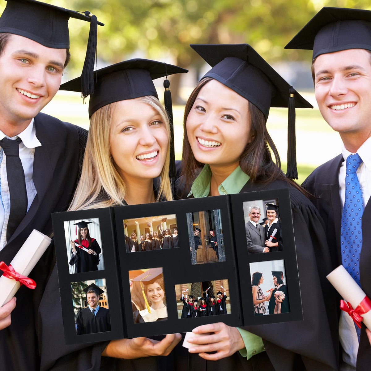 Tellingyou 8-slot frame fits dorms or desks for easy display.