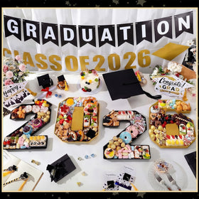 Tellingyou black and gold fillable numbers showcase chic snack display