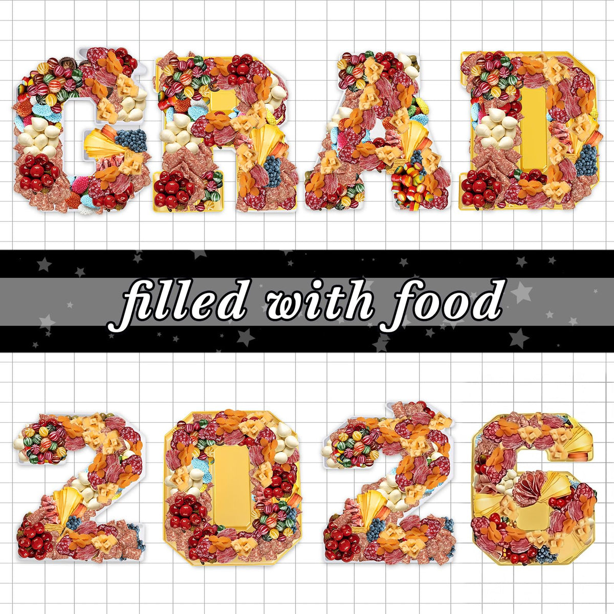 Tellingyou charcuterie tray doubles as a graduation photo prop.