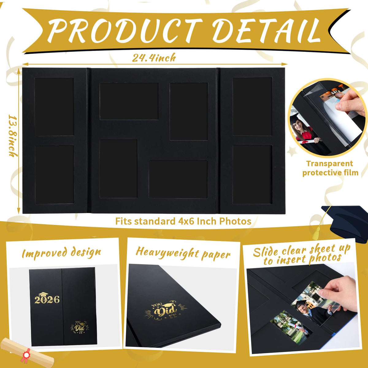 Tellingyou Class of 2026 embossed frame highlights memories for friends and family.