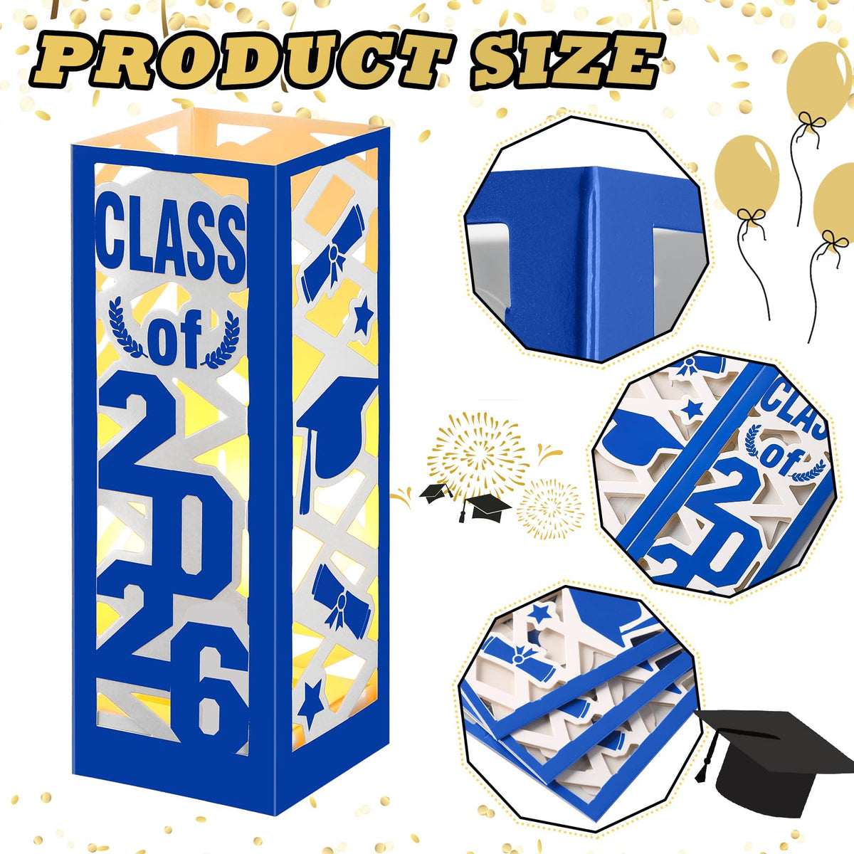 Tellingyou Class of 2026 lantern with blue LED light brightens photos