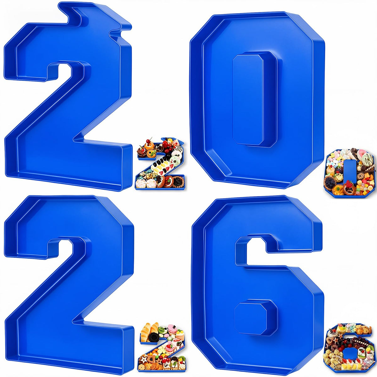 Tellingyou grad 2026 numbers blue display for eye-catching graduation table decor.