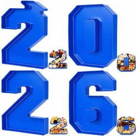 Tellingyou grad 2026 numbers blue display for eye-catching graduation table decor.