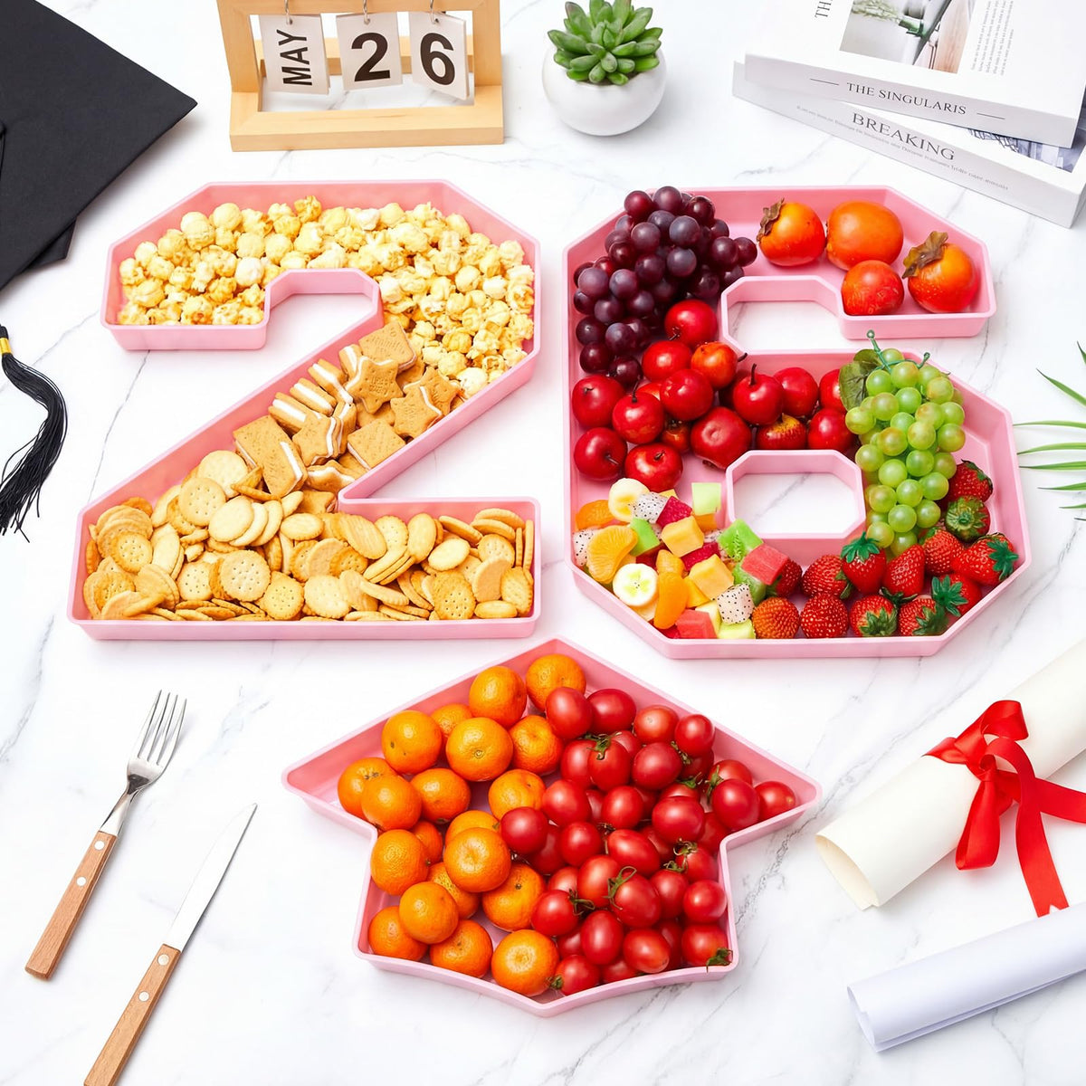 Tellingyou grad number 2 tray for stylish snack displays at graduation parties