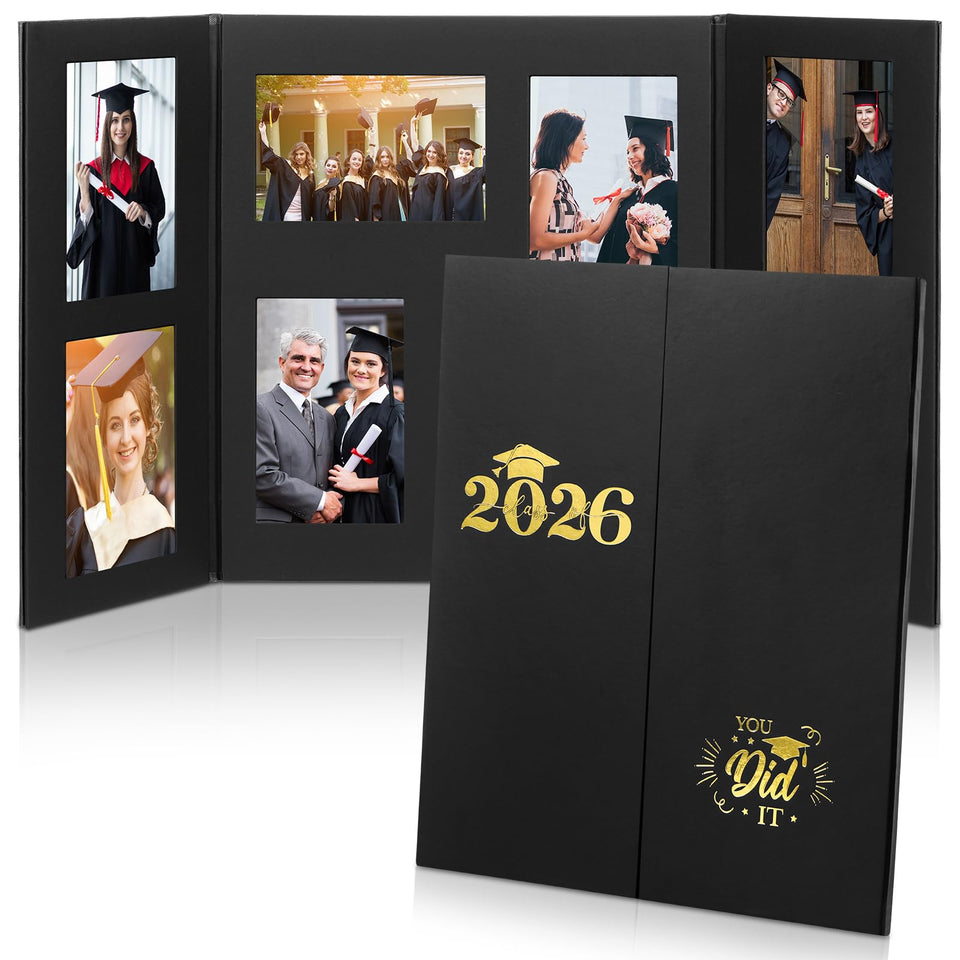 Tellingyou graduation multi-picture frame with 8 slide-in slots for 4x6 photos.