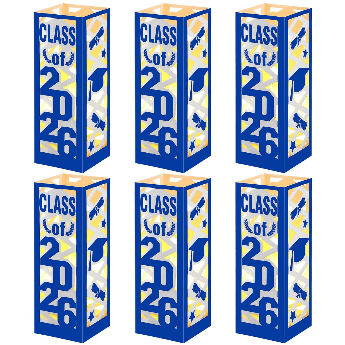 Tellingyou graduation table centerpiece box blue 6-pack enhances party decor and photos