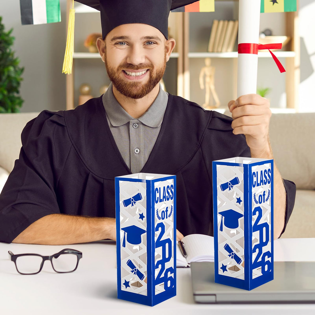 Tellingyou blue table decoration prop for photography and events